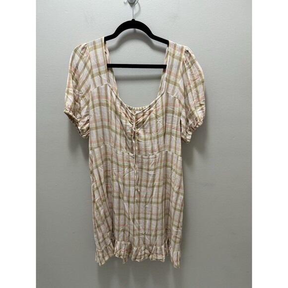 BP Juniors Plus Plaid Fall Short Sleeve Dress Size 1x - Picture 1 of 6